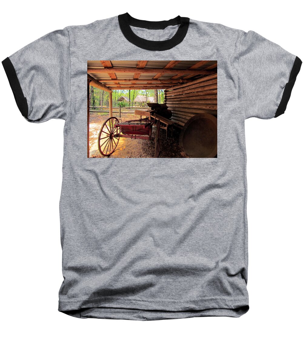 Horse Cart Baseball T-Shirt featuring the photograph Yesterday by Judy Wanamaker