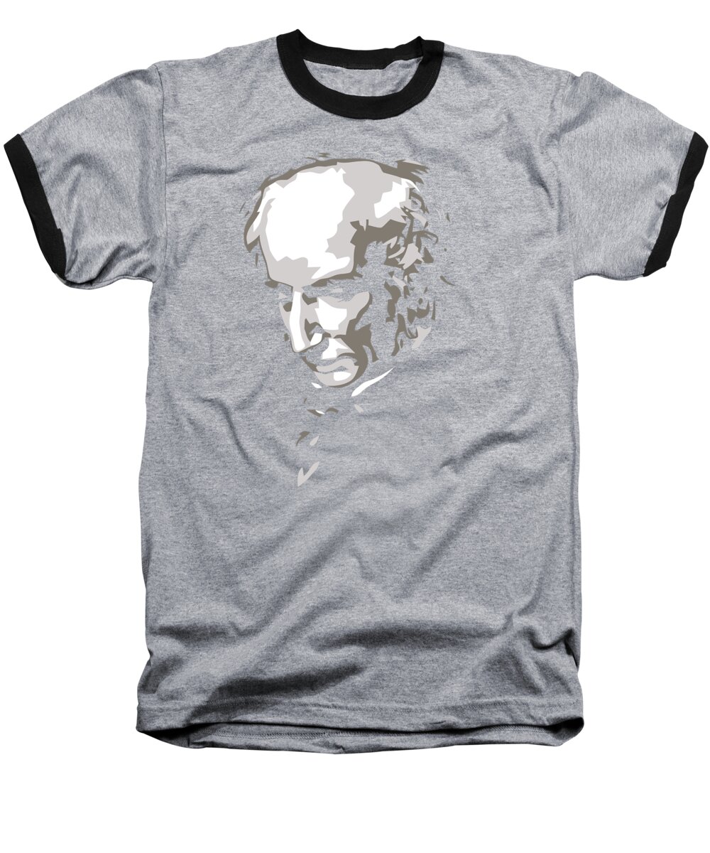  Englis Baseball T-Shirt featuring the digital art   William Wordsworth black and white silhouette art by Heidi De Leeuw