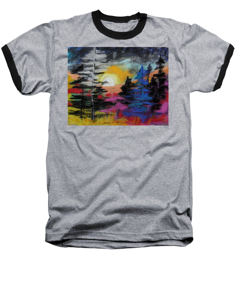 Trees Baseball T-Shirt featuring the painting Valley of the Moon by John Williams
