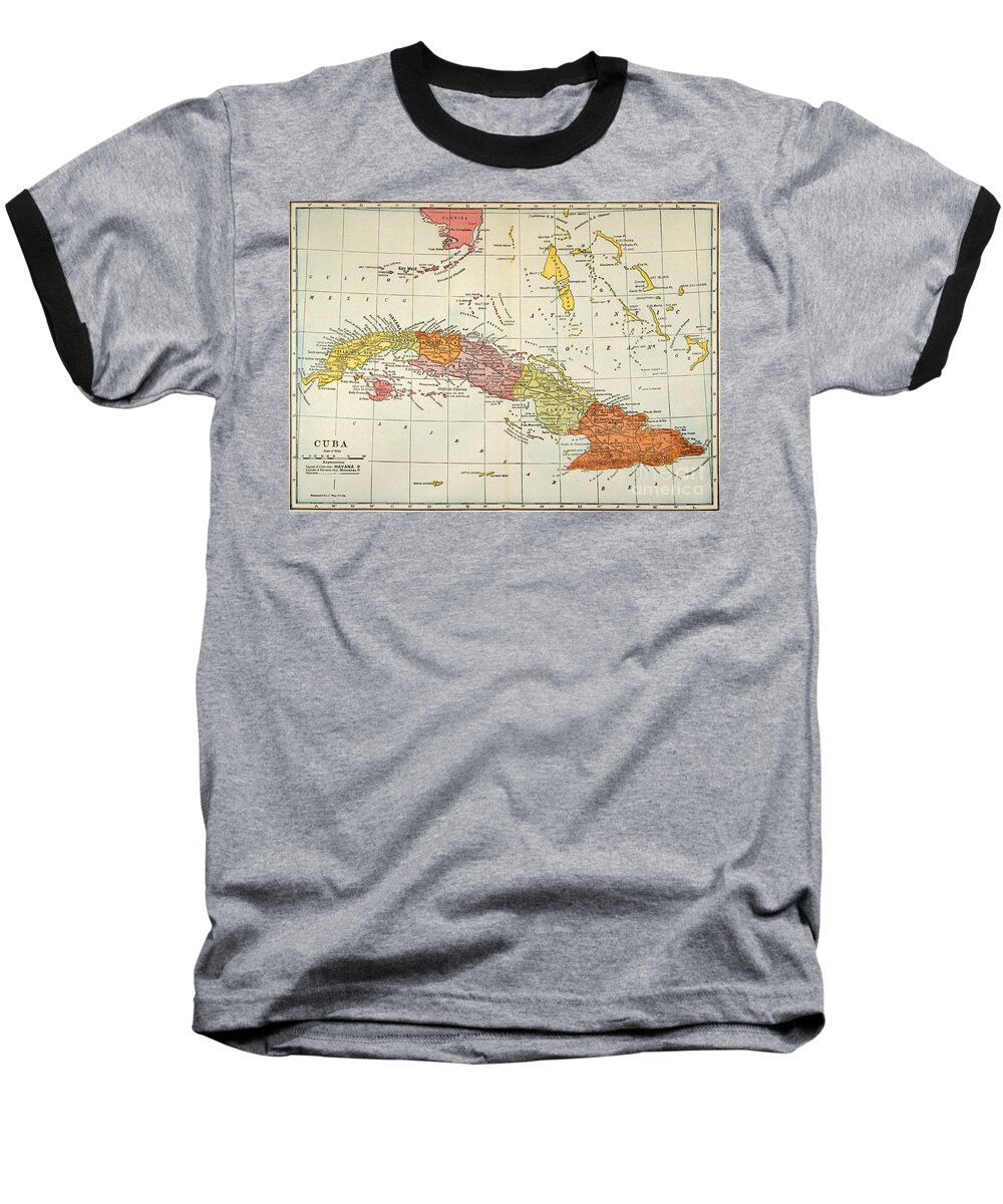 1900 Baseball T-Shirt featuring the painting Map: Cuba, 1900 #0065388 by Granger