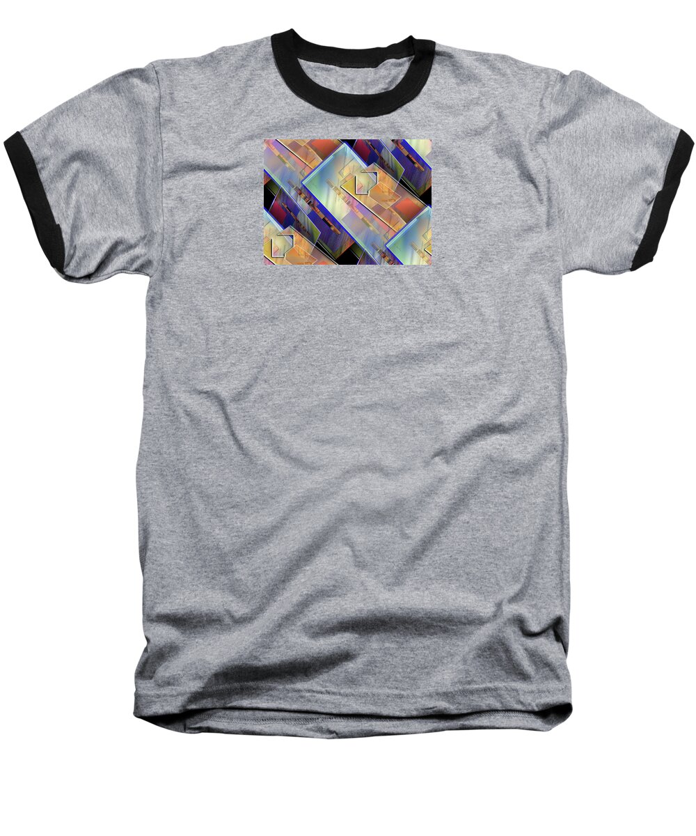 Abstract Baseball T-Shirt featuring the digital art Abstract 145 by Iris Gelbart