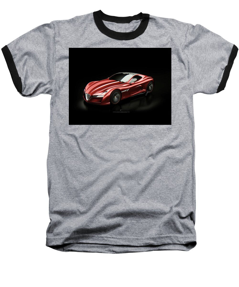 Alfa Romeo 12c Gts Baseball T-Shirt featuring the digital art Alfa Romeo 12C GTS #1 by Super Lovely