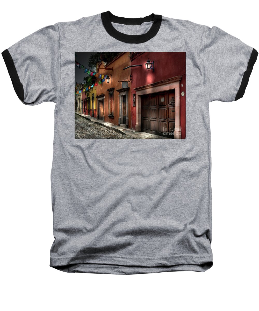Street At Night Baseball T-Shirt featuring the photograph 1 A.M. Street Photo by Barry Weiss