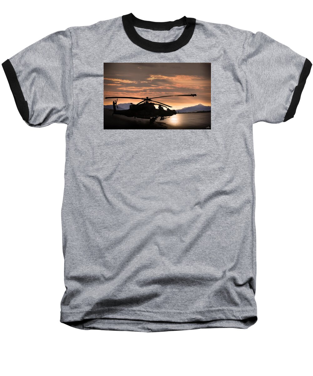 Helicopter Baseball T-Shirt featuring the photograph Apache #1 by Phil And Karen Rispin