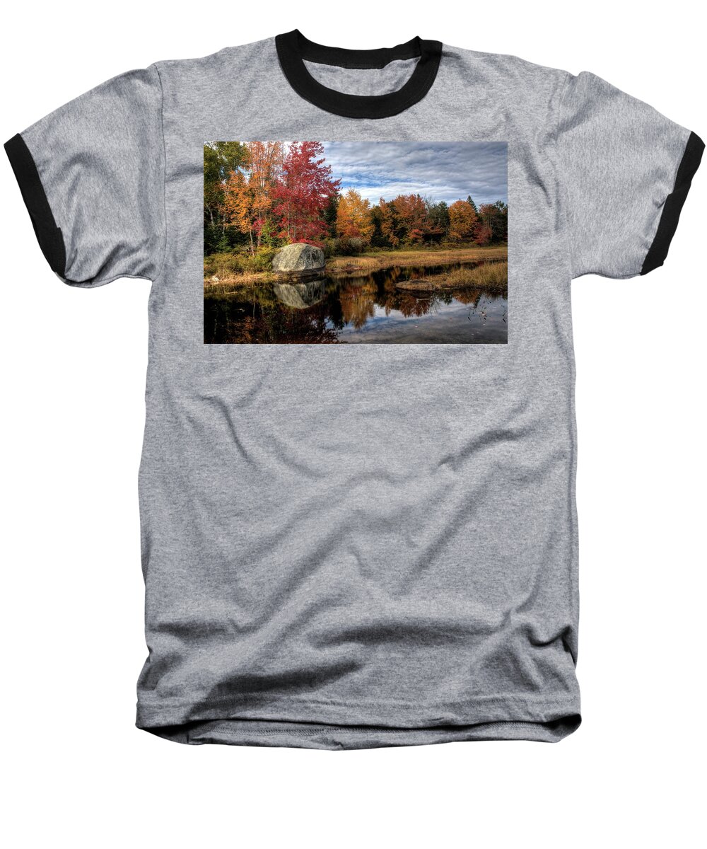 Hdr Baseball T-Shirt featuring the photograph Autumn In Maine #2 by Greg DeBeck