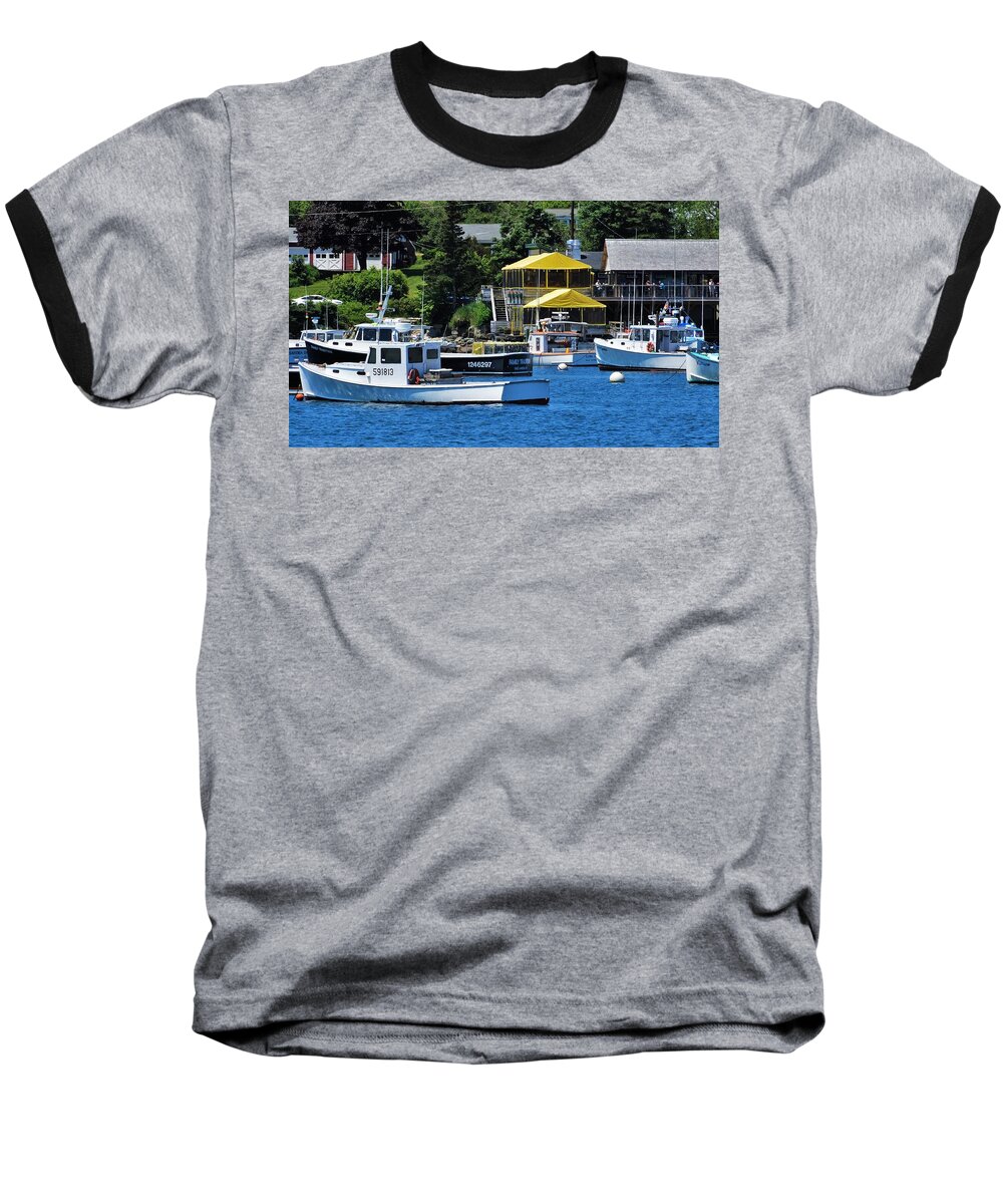Bass Harbor Baseball T-Shirt featuring the photograph Bass Harbor Maine #1 by Lisa Dunn