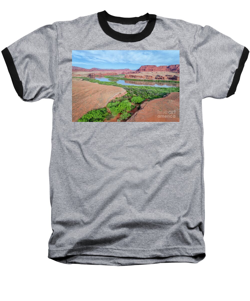 Colorado River Baseball T-Shirt featuring the photograph Canyon of Colorado River in Utah aerial view #2 by Marek Uliasz