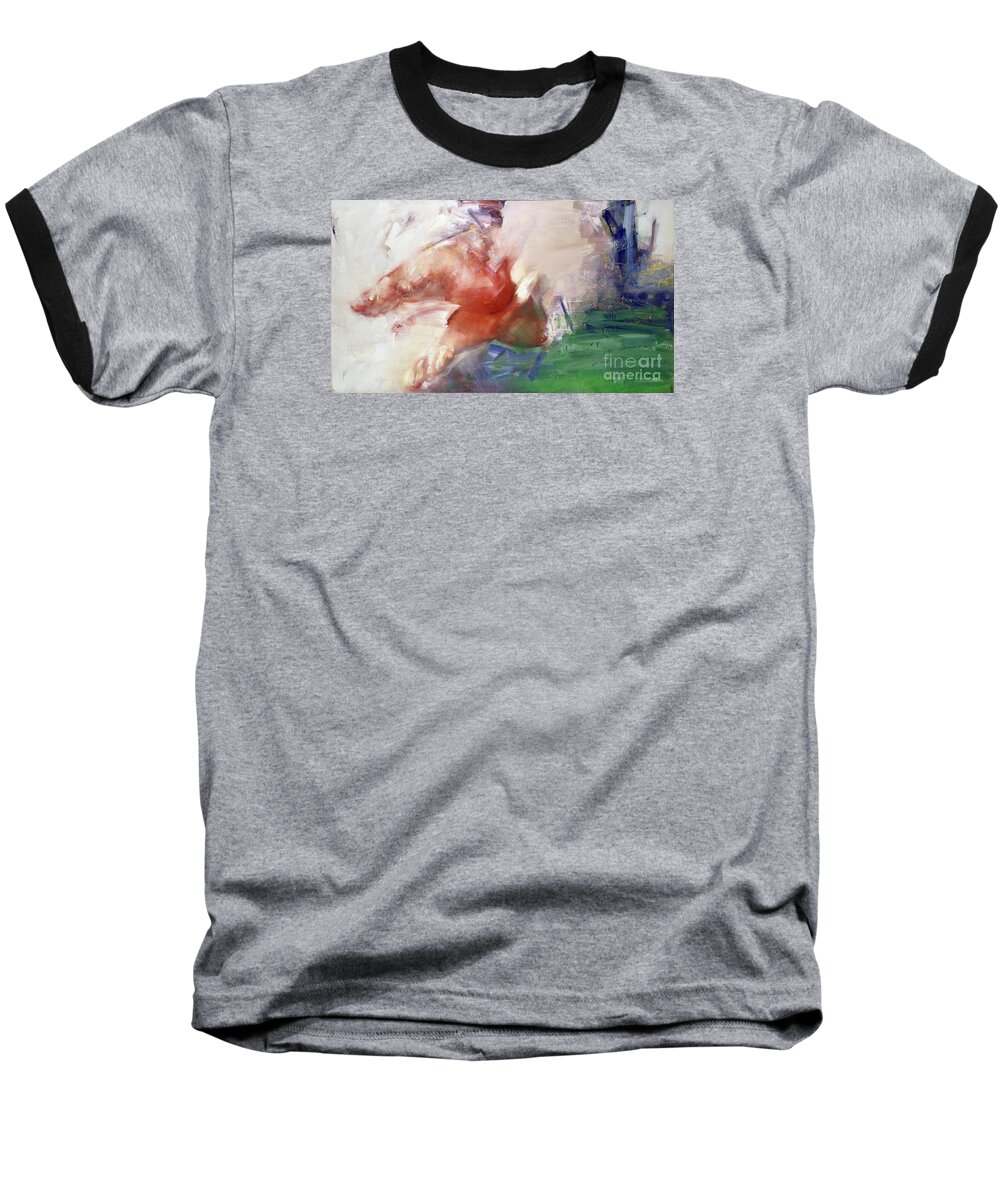 Enamel Baseball T-Shirt featuring the painting Carla's Dream #2 by Ritchard Rodriguez