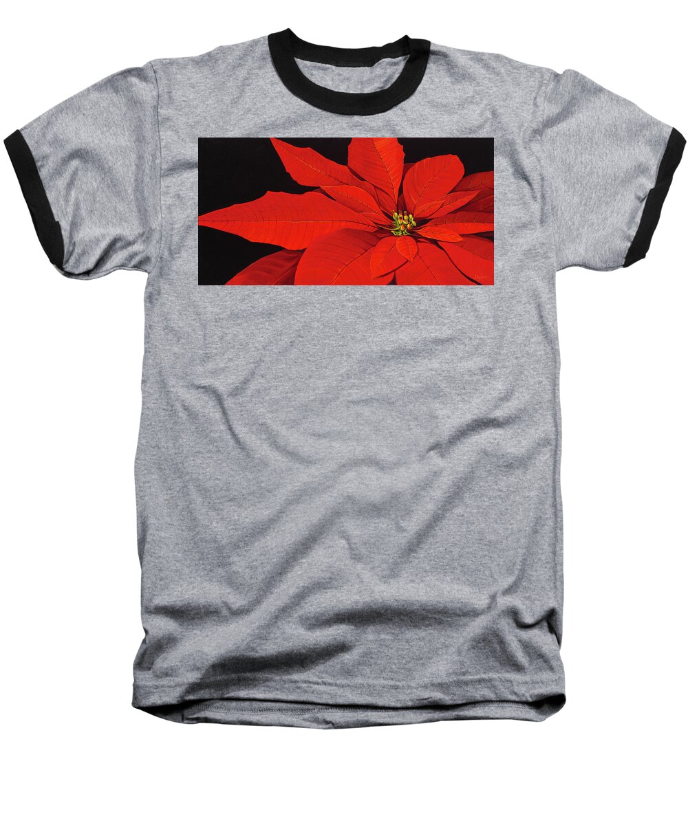 Botanical Baseball T-Shirt featuring the painting Deep in the Night by Hunter Jay