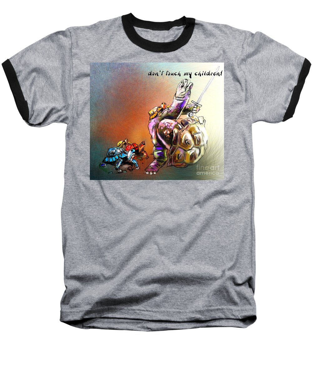 Turtle Painting Baseball T-Shirt featuring the digital art Don #1 by Miki De Goodaboom
