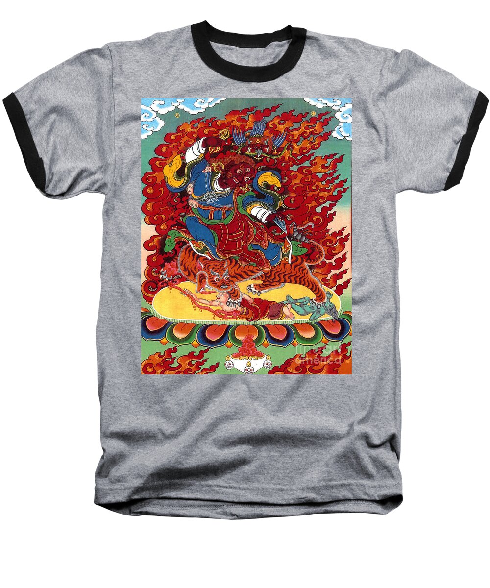 Thangka Baseball T-Shirt featuring the painting Dudjom's Dorje Drollo by Sergey Noskov