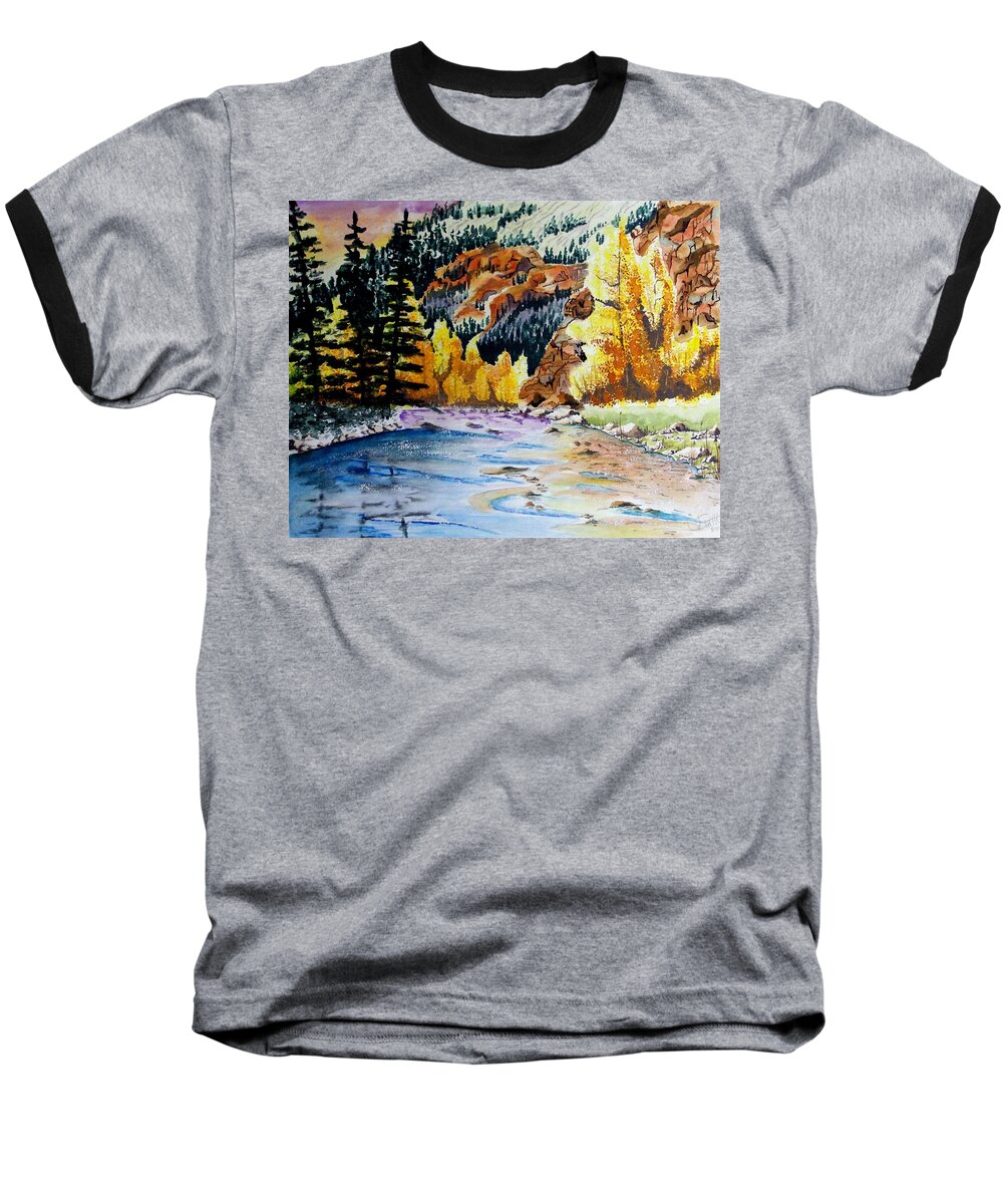 Creek Baseball T-Shirt featuring the painting East Clear Creek #1 by Jimmy Smith