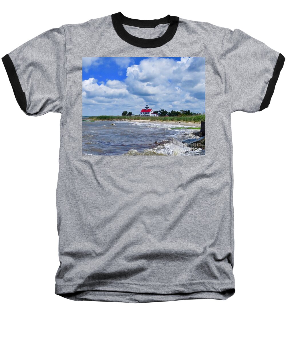 East Point Lighthouse Baseball T-Shirt featuring the photograph East Point Lighthouse #1 by Nancy Patterson
