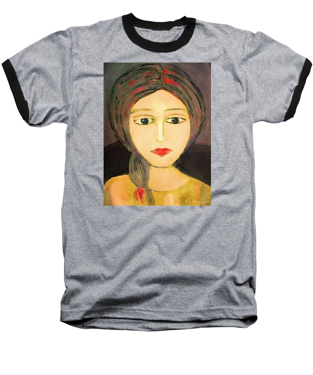 Digital Painting Baseball T-Shirt featuring the digital art Emma #1 by Lisa Noneman