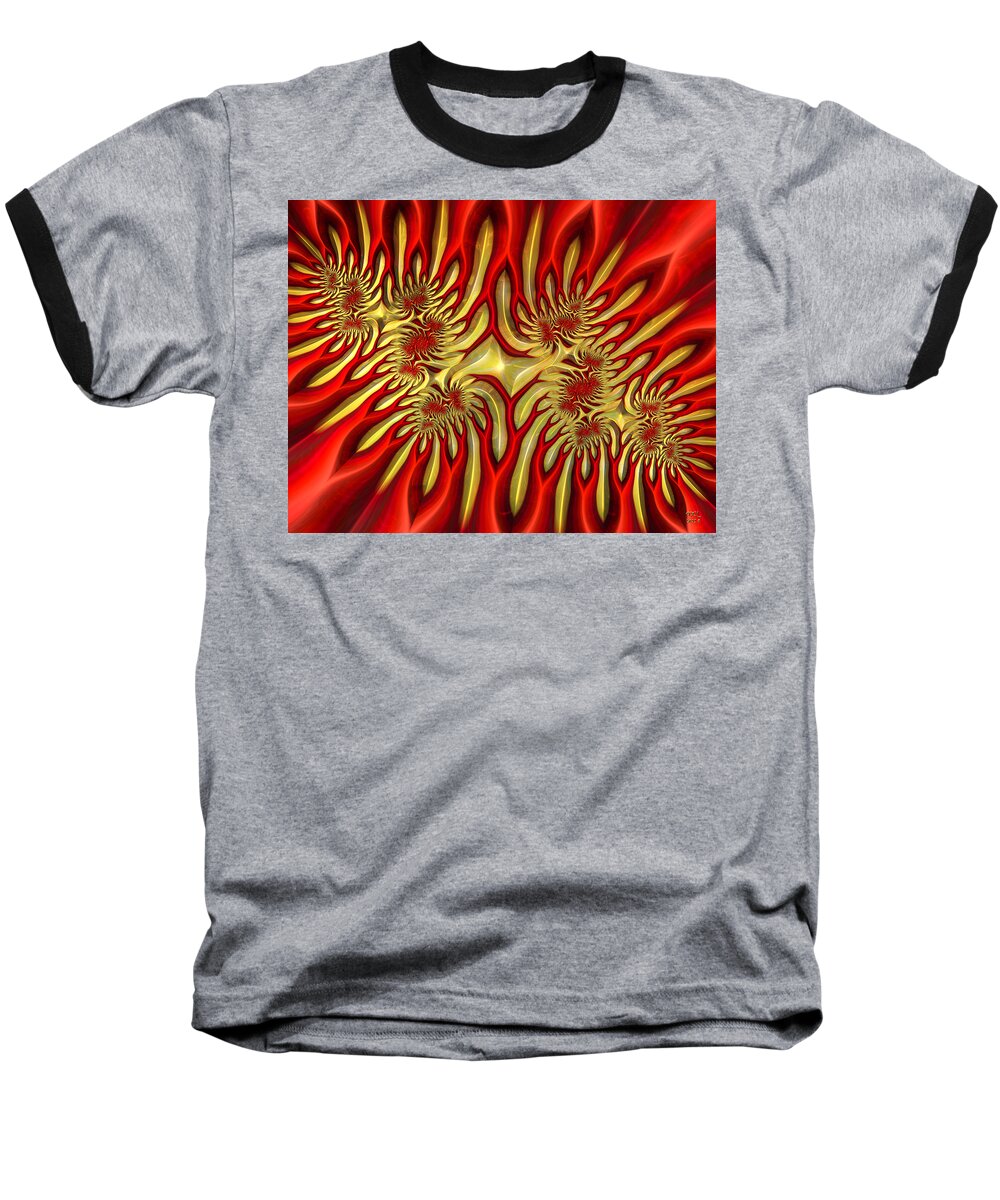 Abstract Baseball T-Shirt featuring the digital art Fractal Landscape III by Manny Lorenzo