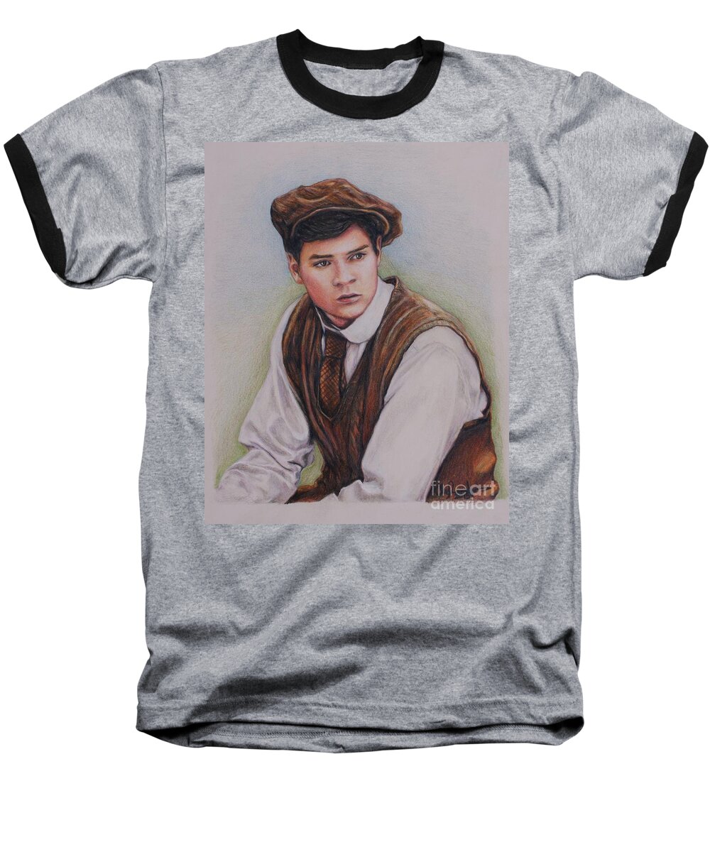 Anne Of Green Gables Baseball T-Shirt featuring the drawing Gilbert Blythe / Jonathan Crombie #1 by Christine Jepsen