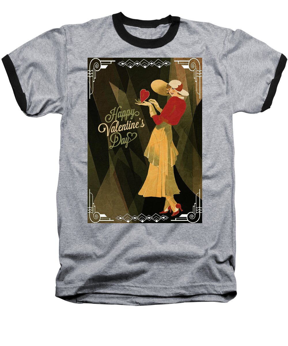 Woman Baseball T-Shirt featuring the digital art Happy Valentines Day by Jeff Burgess