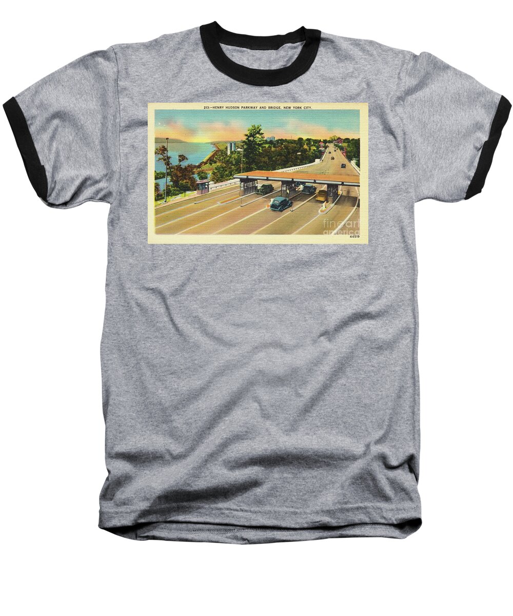 Postcard Baseball T-Shirt featuring the photograph Henry Hudson Bridge Postcard #1 by Cole Thompson
