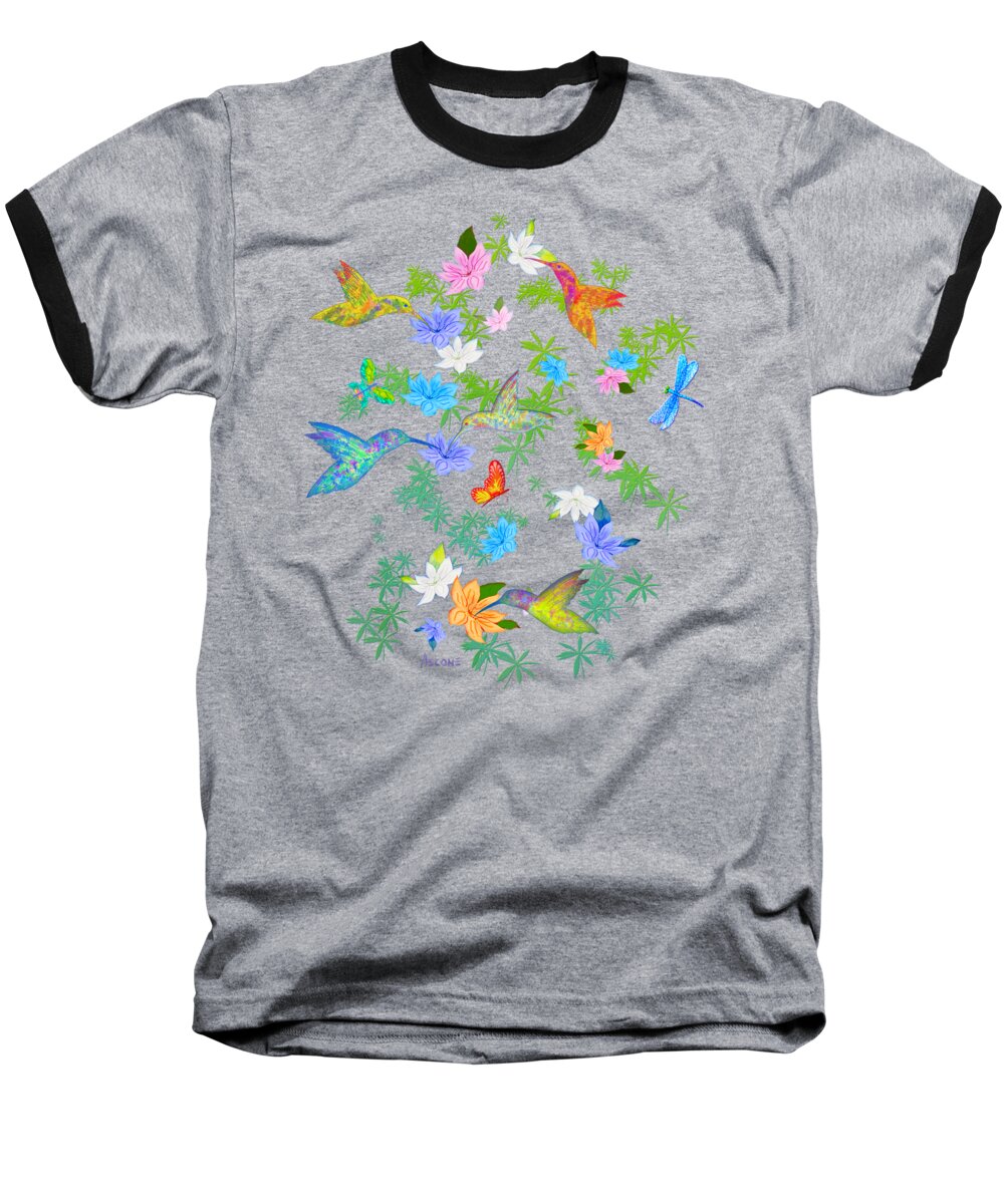 Hummingbird Spring Baseball T-Shirt featuring the painting Hummingbird Spring #1 by Teresa Ascone