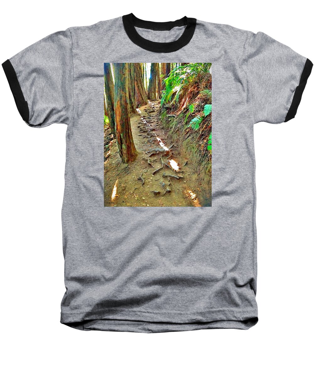 Bumpy Hike Baseball T-Shirt featuring the digital art I'd Rather Be Hiking #2 by Kathy Kelly