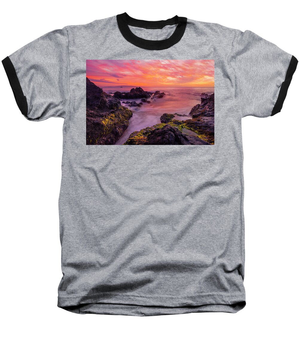 Maui Hawaii Sunset Clouds Ocean Seascape Kihei Baseball T-Shirt featuring the photograph Infinity #1 by James Roemmling