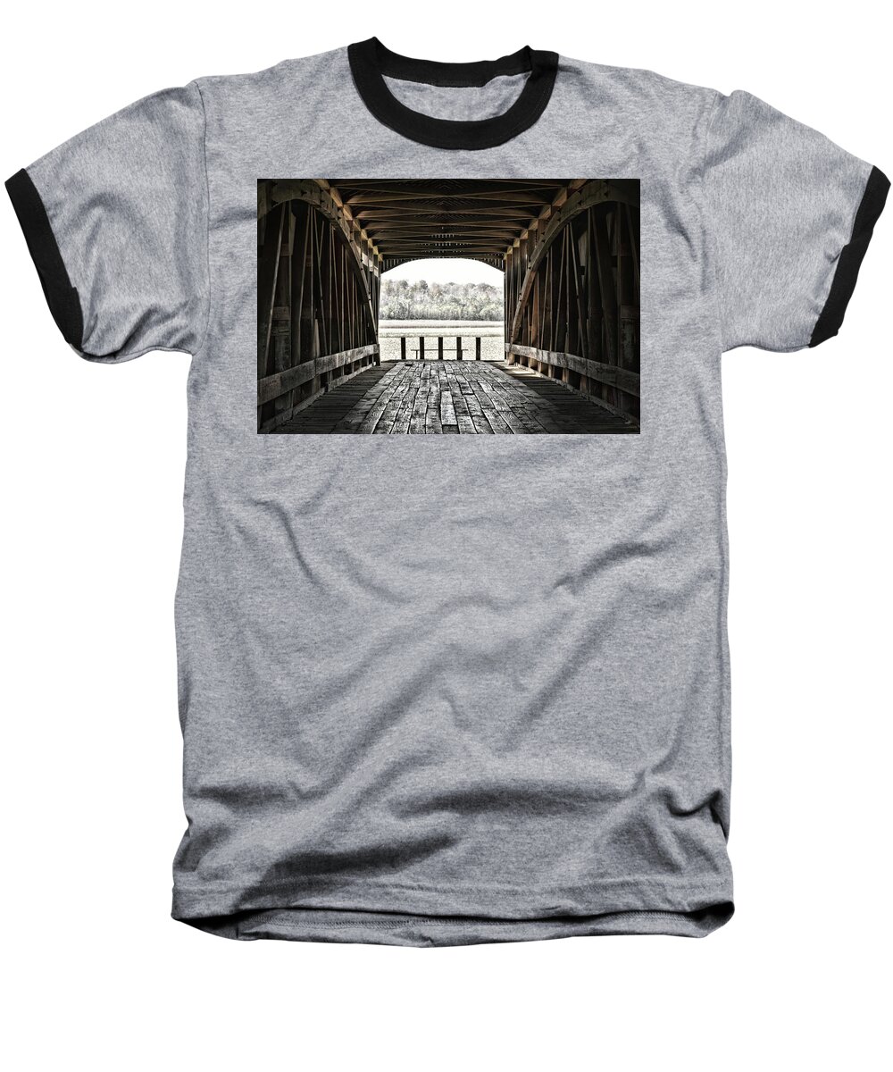 Covered Baseball T-Shirt featuring the photograph Inside the Covered Bridge #1 by Joanne Coyle