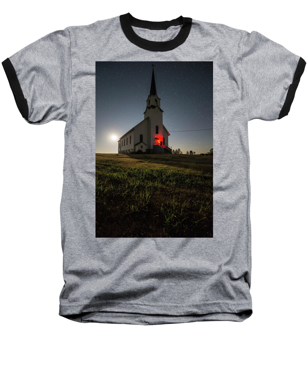 Belleview Lutheran Church Baseball T-Shirt featuring the photograph Knockin on Heaven's door #1 by Aaron J Groen