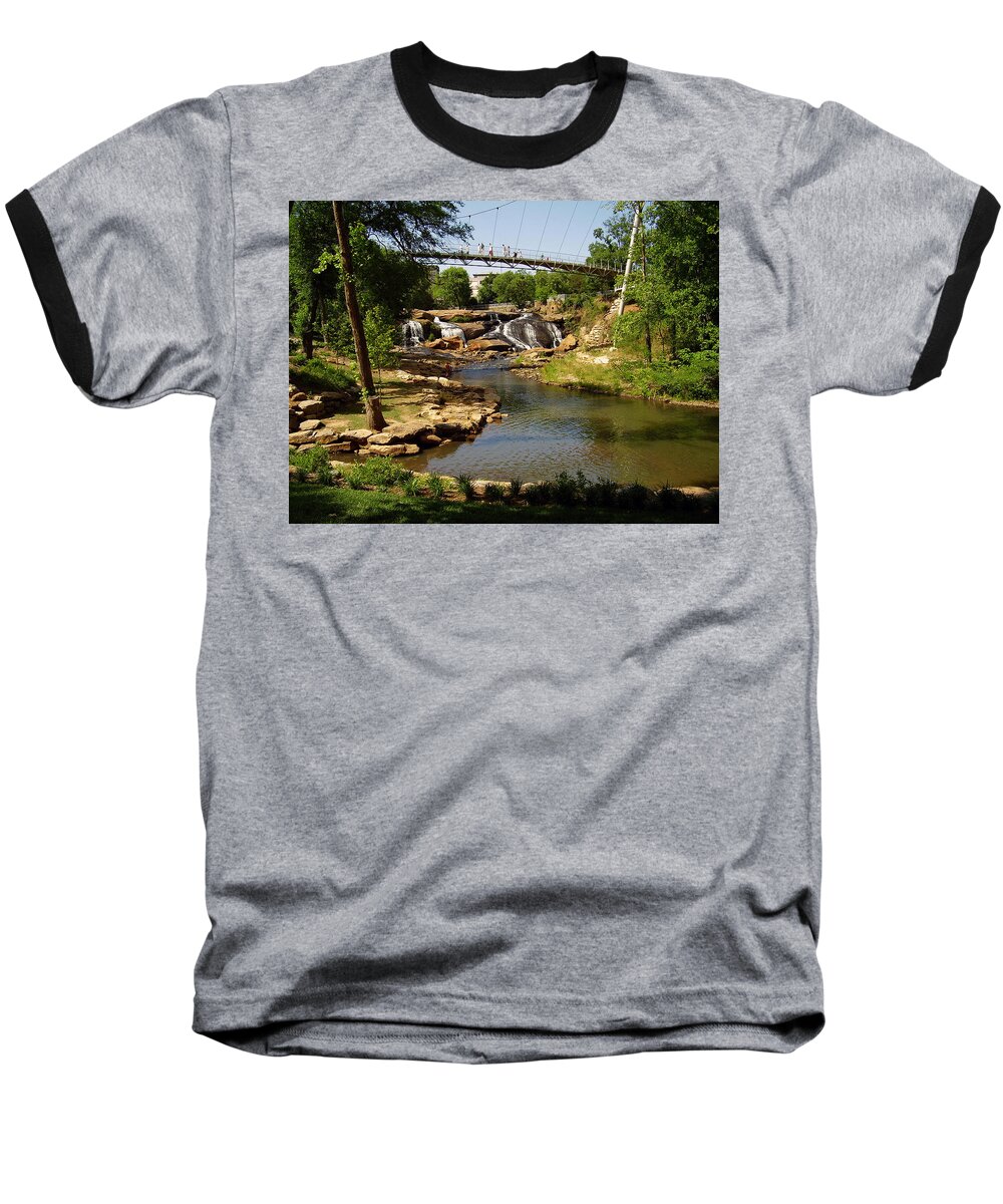 Liberty Bridge Baseball T-Shirt featuring the photograph Liberty Bridge #1 by Flavia Westerwelle
