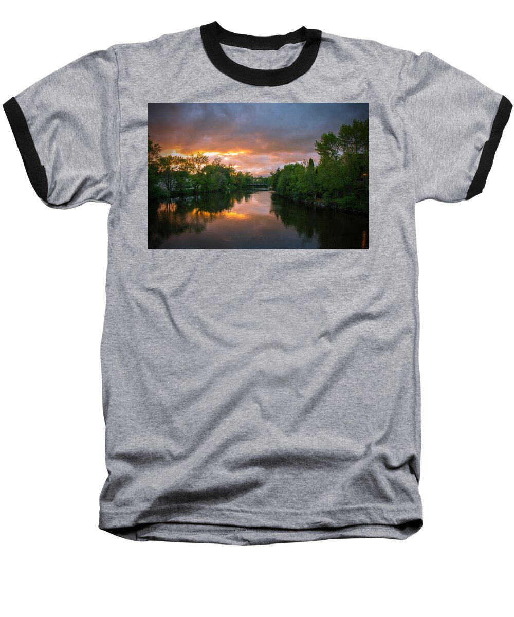Sunset Baseball T-Shirt featuring the photograph Light Show #1 by James Meyer