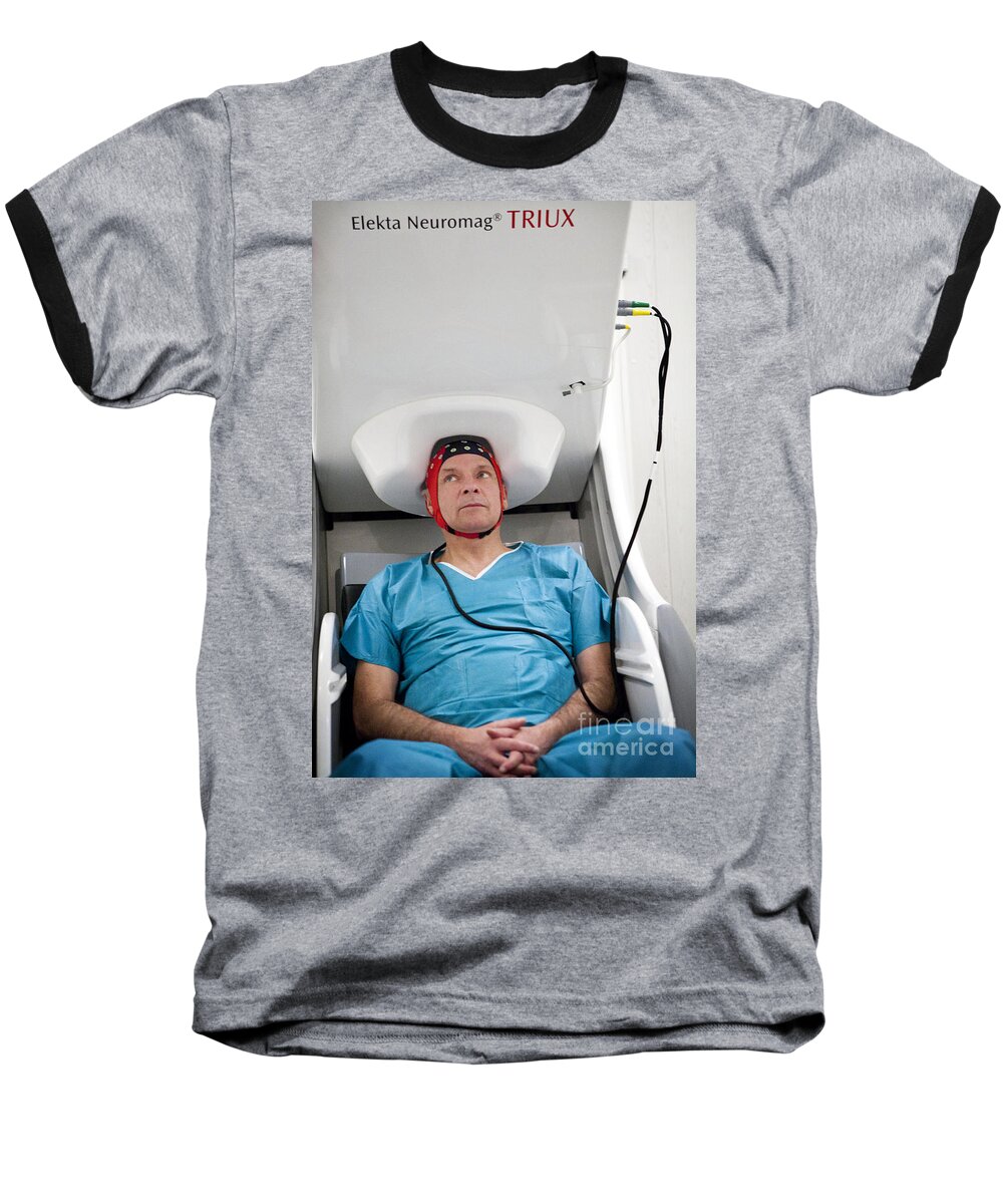 Examination Baseball T-Shirt featuring the photograph Magnetoencephalography #1 by Amlie Benoist