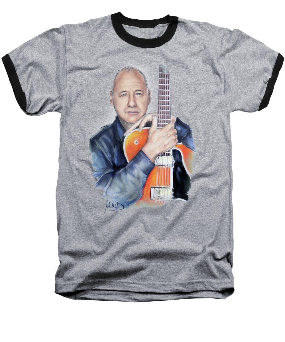 Mark Knopfler Baseball T-Shirt featuring the painting Mark Knopfler #1 by Melanie D