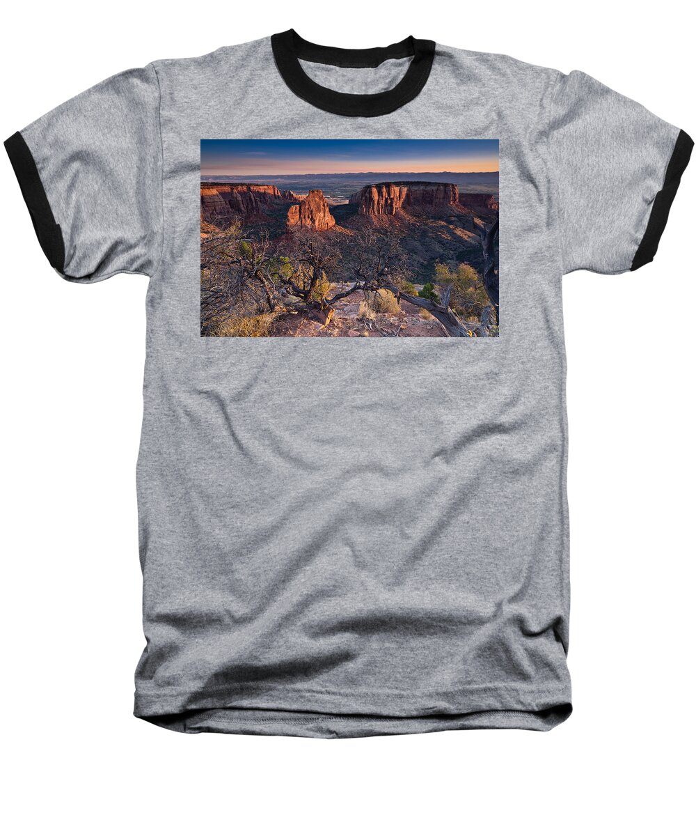 Colorado National Monument Baseball T-Shirt featuring the photograph Morning at Colorado National Monument #1 by Greg Nyquist