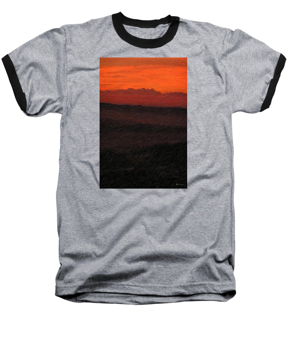 not Quite Rothko Collection By Serge Averbukh Baseball T-Shirt featuring the photograph Not quite Rothko - Blood Red Skies #1 by Serge Averbukh