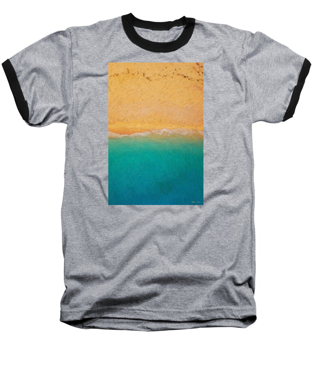 not Quite Rothko Collection By Serge Averbukh Baseball T-Shirt featuring the photograph Not quite Rothko - Surf and Sand #1 by Serge Averbukh