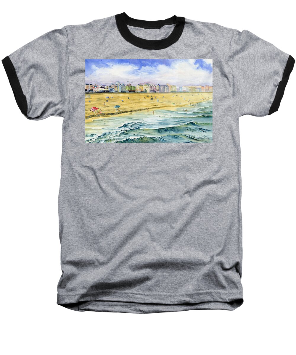 Ocean City Maryland Baseball T-Shirt featuring the painting Ocean City Maryland #2 by Melly Terpening