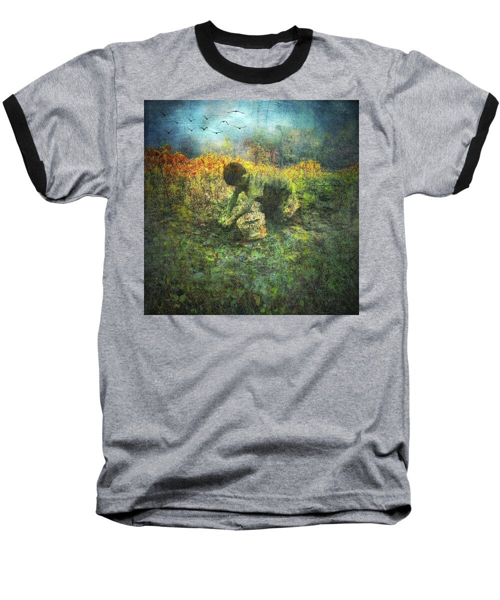 Digital Art Baseball T-Shirt featuring the digital art One With The Earth by Melissa D Johnston