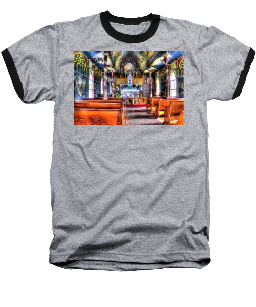  Baseball T-Shirt featuring the photograph Painted Church #2 by Joe Palermo