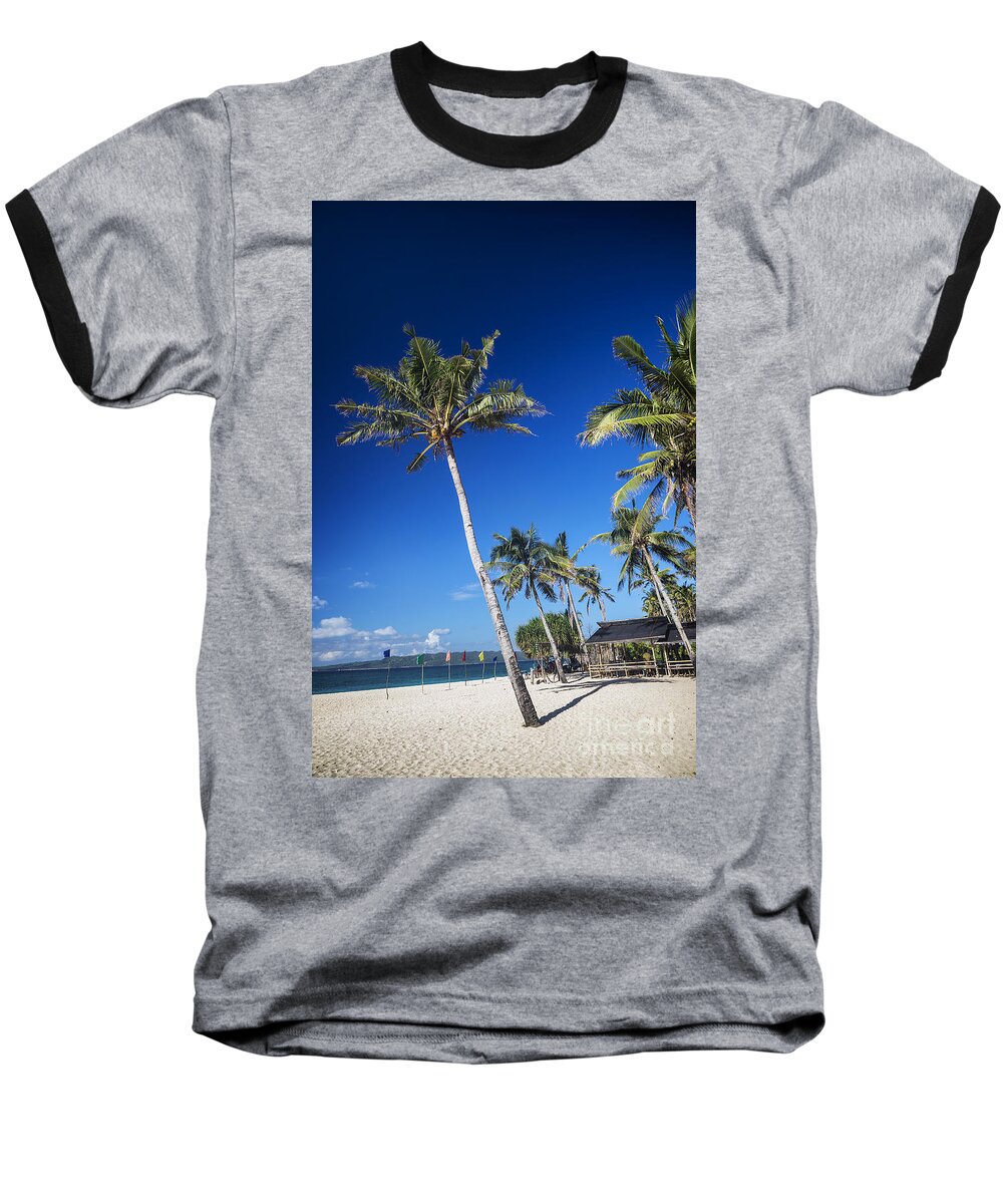 Asia Baseball T-Shirt featuring the photograph Puka Beach In Tropical Paradise Boracay Philippines #1 by JM Travel Photography