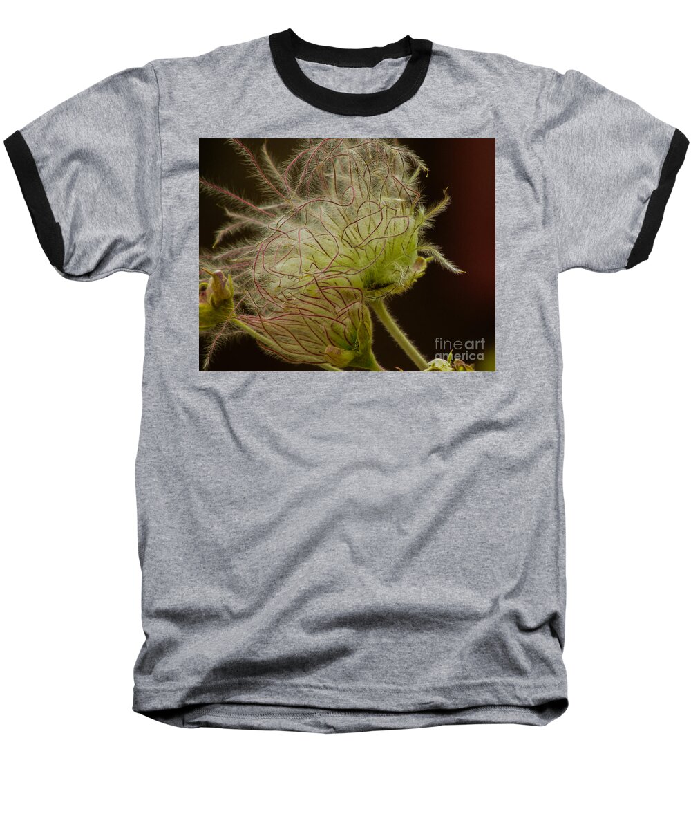 Red Baseball T-Shirt featuring the photograph Quirky Red Squiggly Flower 3 by Christy Garavetto