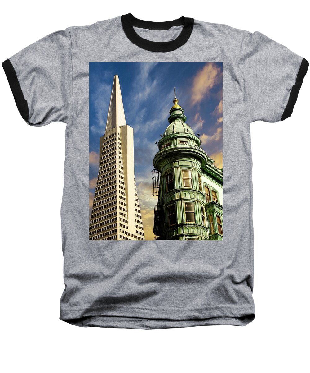 San Francisco Baseball T-Shirt featuring the photograph San Francisco Then and Now #1 by Sal Ahmed