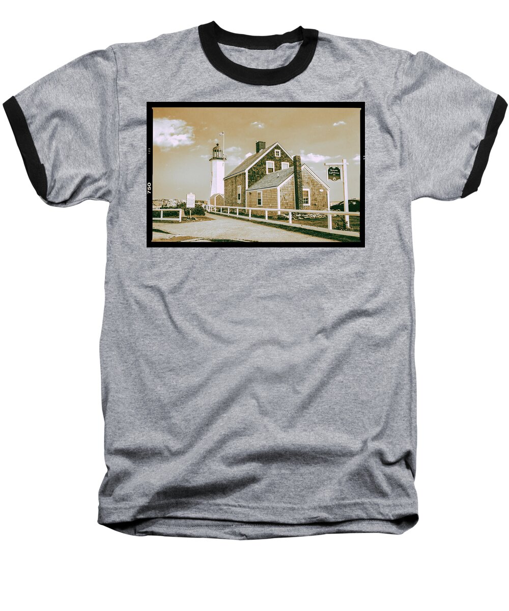 Architecture Baseball T-Shirt featuring the photograph Scituate Lighthouse in Scituate, MA #1 by Peter Ciro