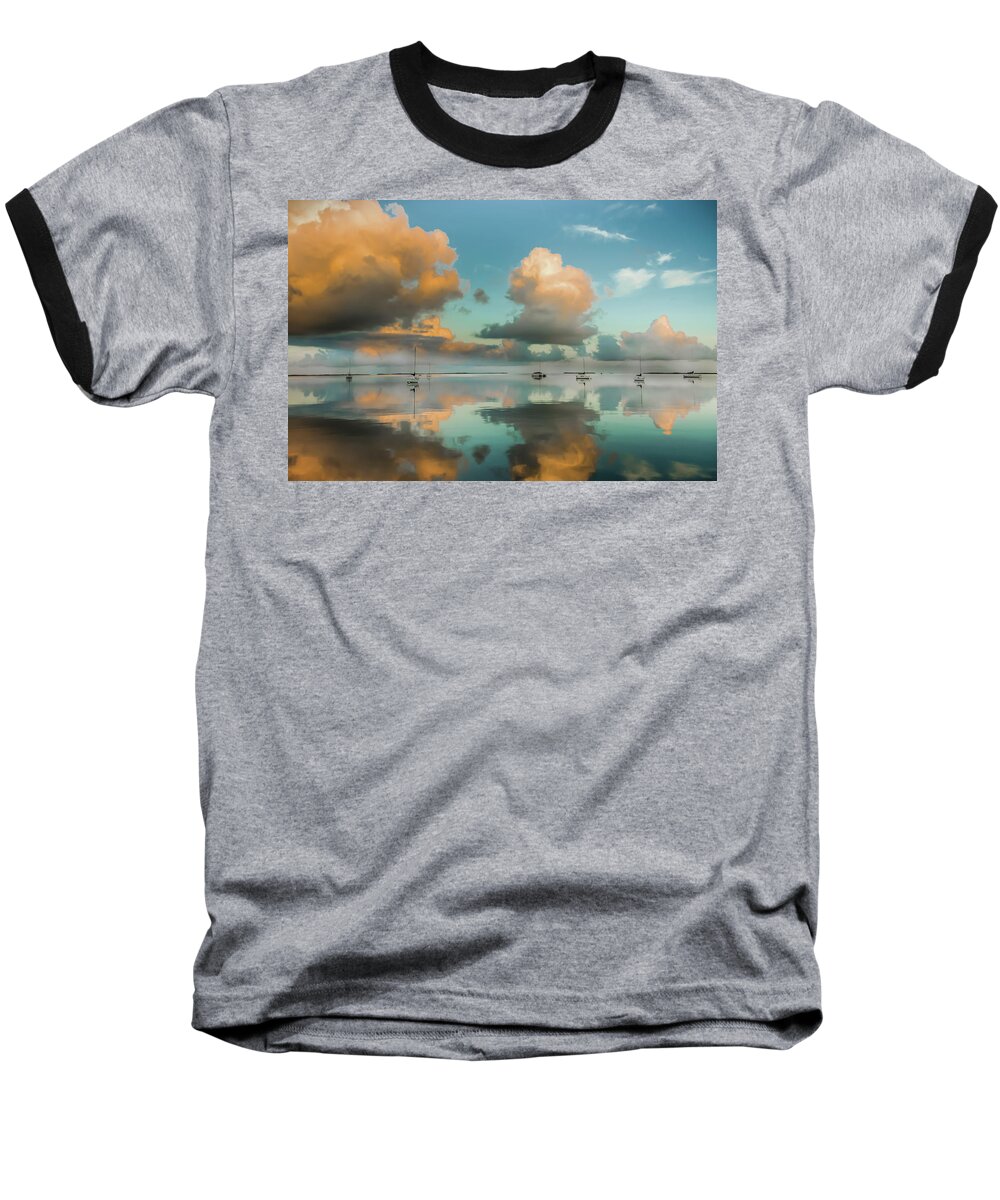 Aqua Waterscapes Baseball T-Shirt featuring the photograph SOUND of SILENCE by Karen Wiles