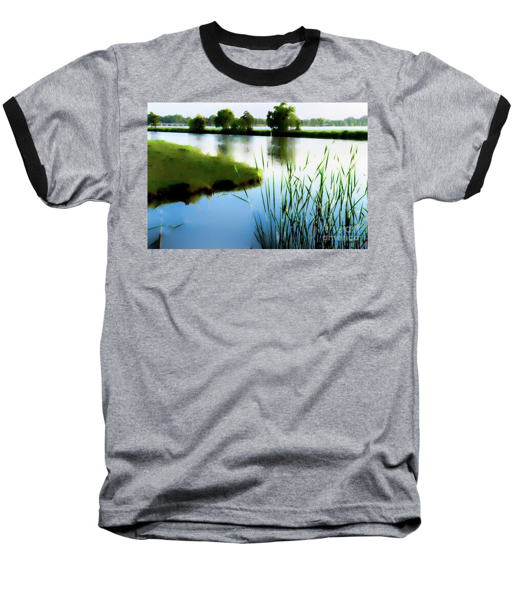 Scenic Baseball T-Shirt featuring the mixed media Summer Dreams #1 by Betty LaRue