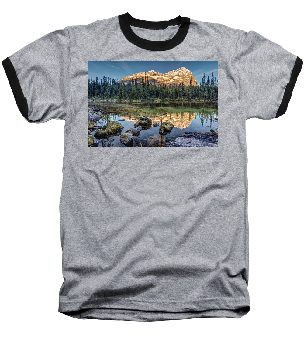 Yoho Baseball T-Shirt featuring the photograph Sunrise in the Rocky Mountains #1 by Pierre Leclerc Photography