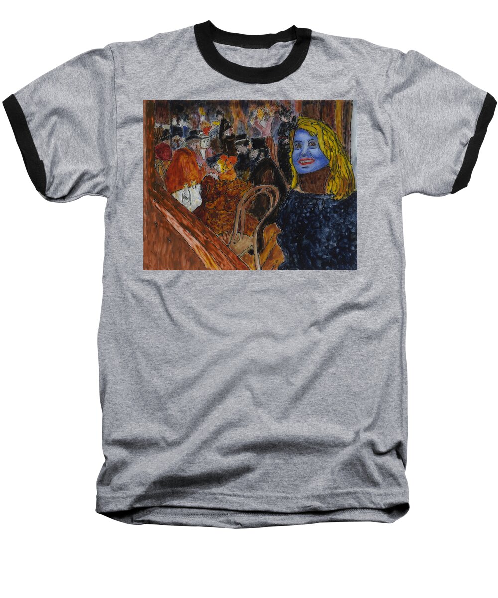 Susan Baseball T-Shirt featuring the painting Susan Lautrec #2 by Phil Strang