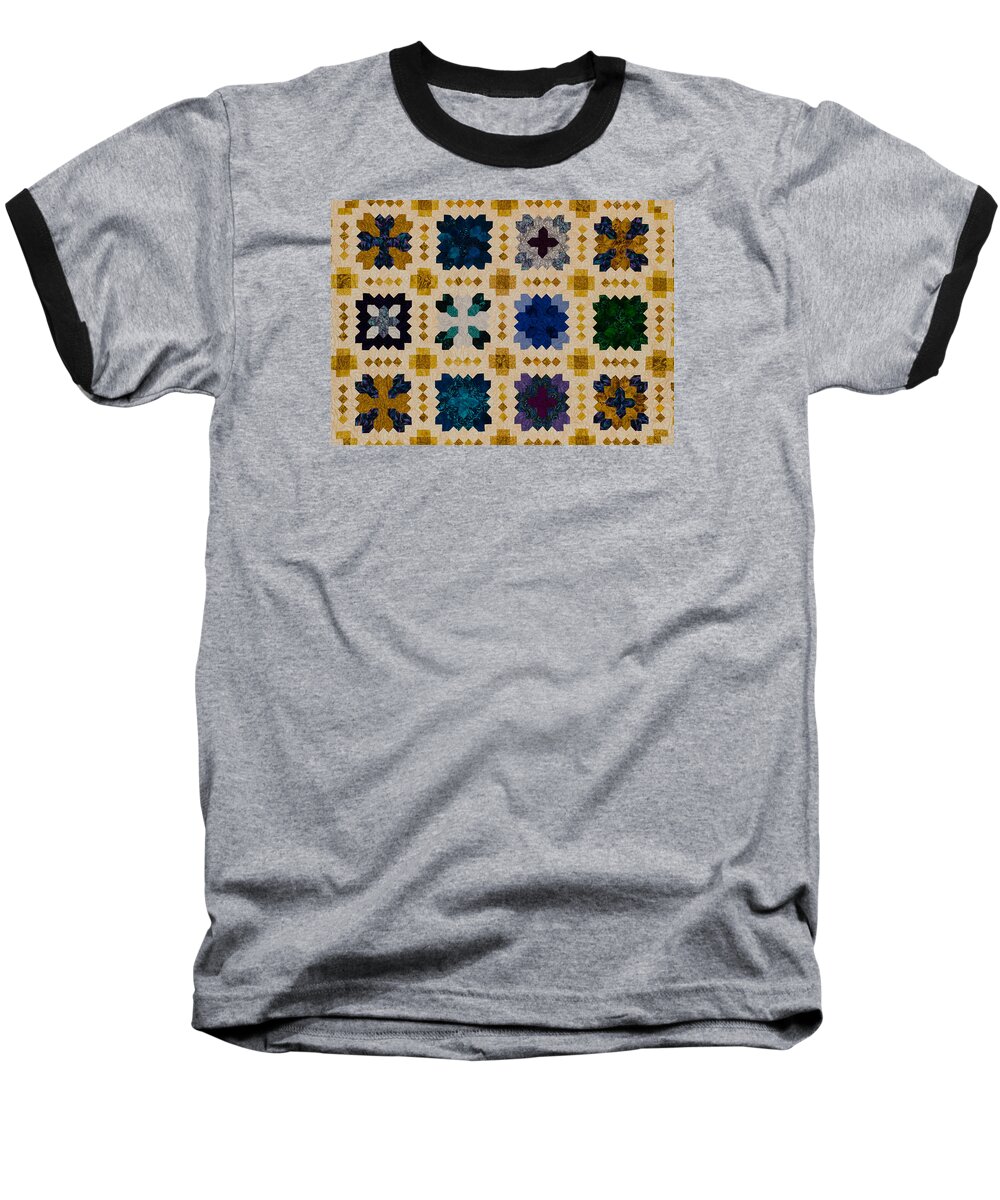 Quilt Baseball T-Shirt featuring the photograph The Patchwork of the Crosses by Tom Potter