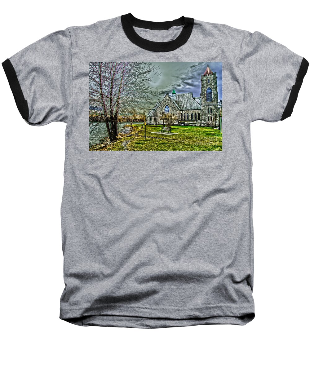 Lake Van Cleef Baseball T-Shirt featuring the photograph Trinity Episcopal Church #1 by William Norton