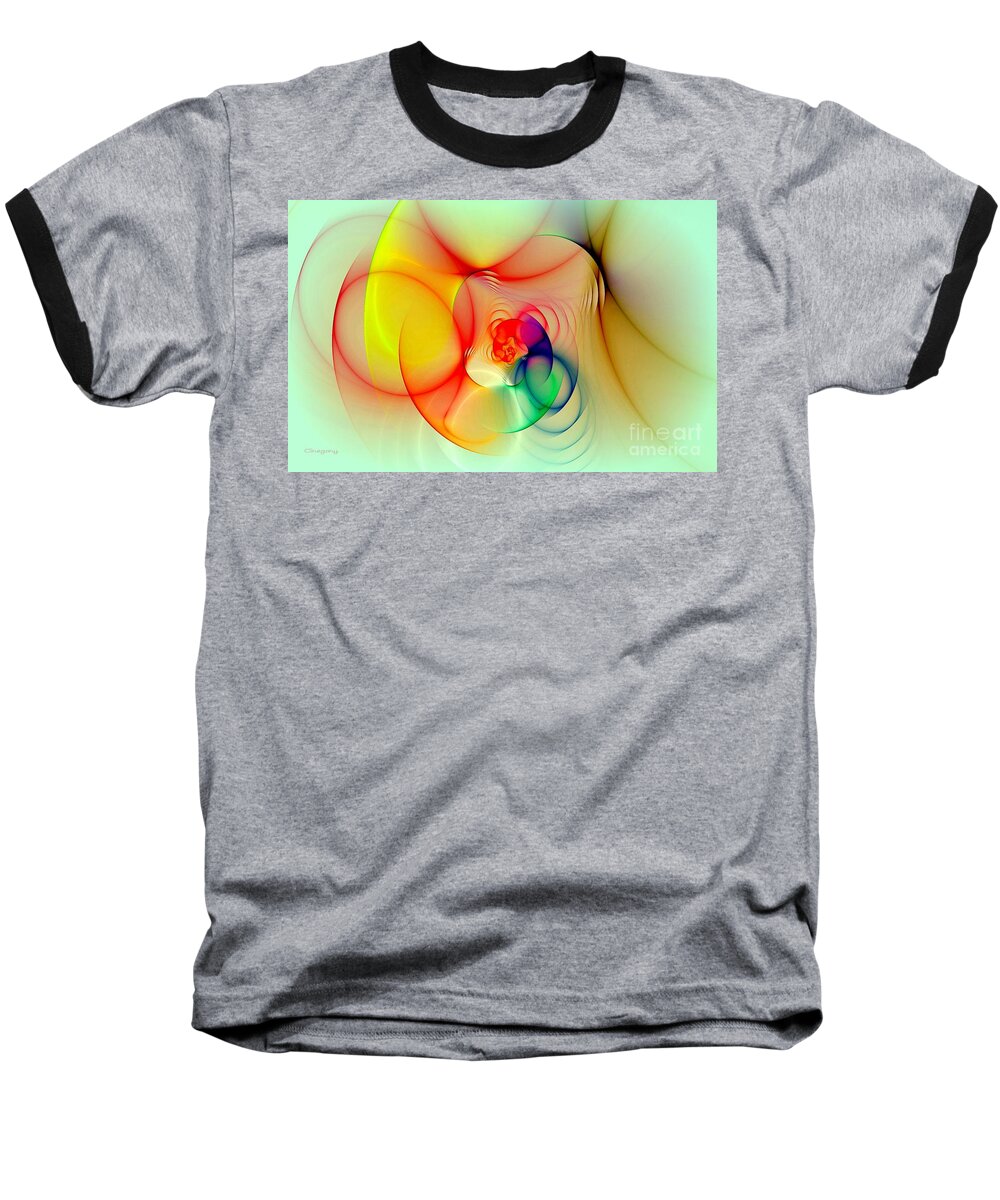 Home Baseball T-Shirt featuring the digital art Twisted Rings Inverted by Greg Moores