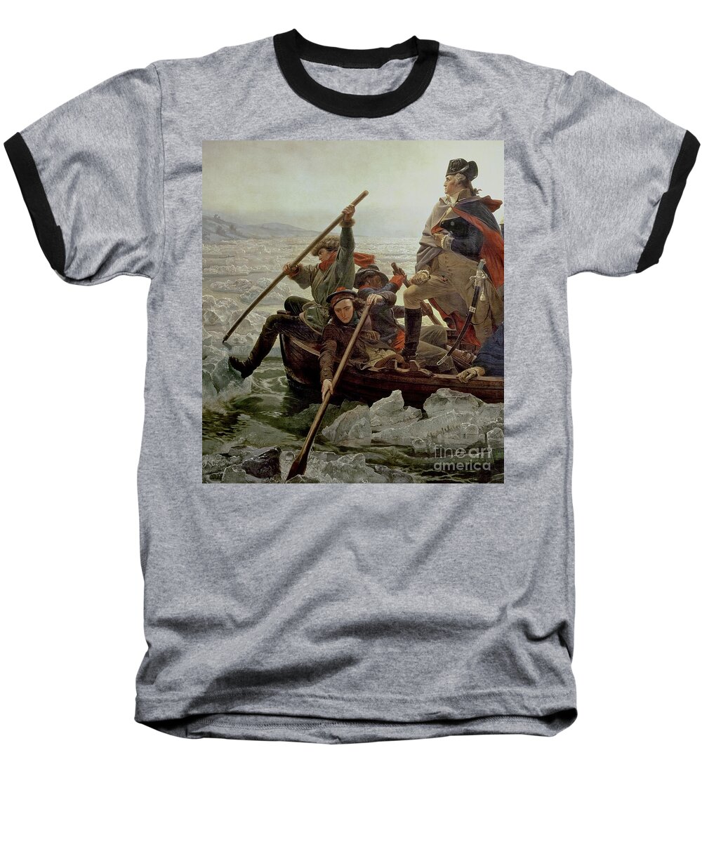 Leutze Baseball T-Shirt featuring the painting Washington Crossing the Delaware River by Emanuel Gottlieb Leutze