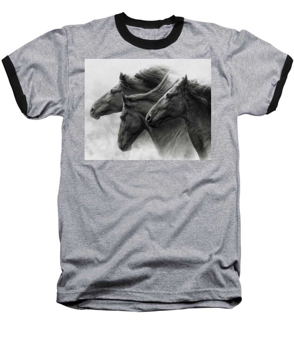 Horse Baseball T-Shirt featuring the photograph Wild Hearts #1 by Ron McGinnis